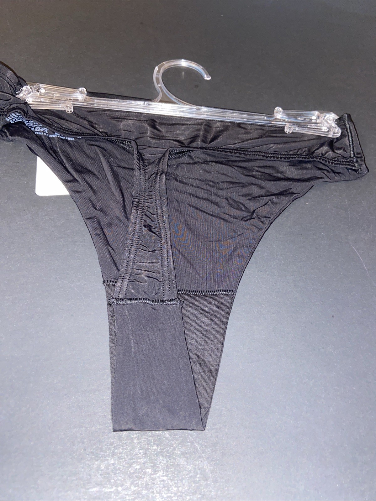 Warners Black Microfiber Thong Panties / Small / 5