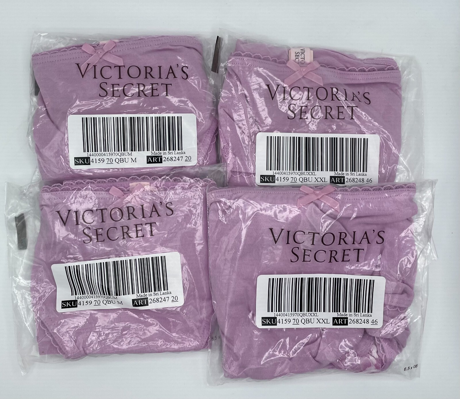 VICTORIA’S SECRET Cotton Lace Trim Bikini Panty, Violet Sugar XS S M L XL XXL
