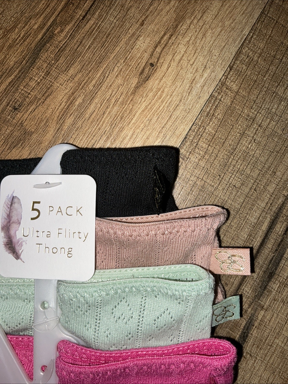JESSICA SIMPSON JS12090 ULTRA FLIRTY SOFT THONG PANTIES SMALL 5pk NWT $60 Logo
