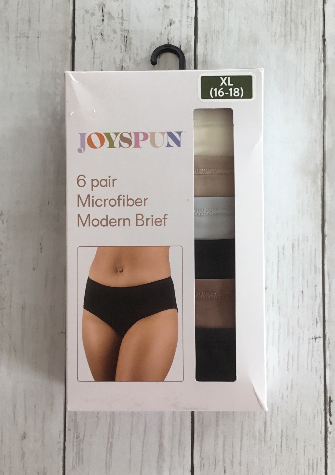 Joyspun Women’s Multicolor Microfiber Modern Brief 6 Pack Size XL (16-18)