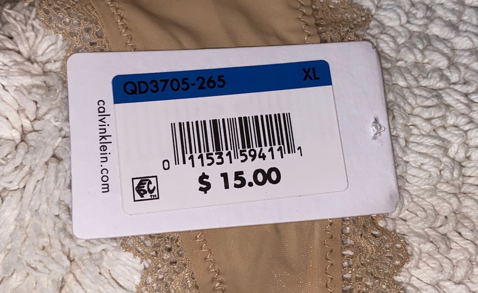 CALVIN KLEIN Radiant Lace Trim Bare Nude Thong Panty Women XS 4 S 5 M 6 L 7 XL 8