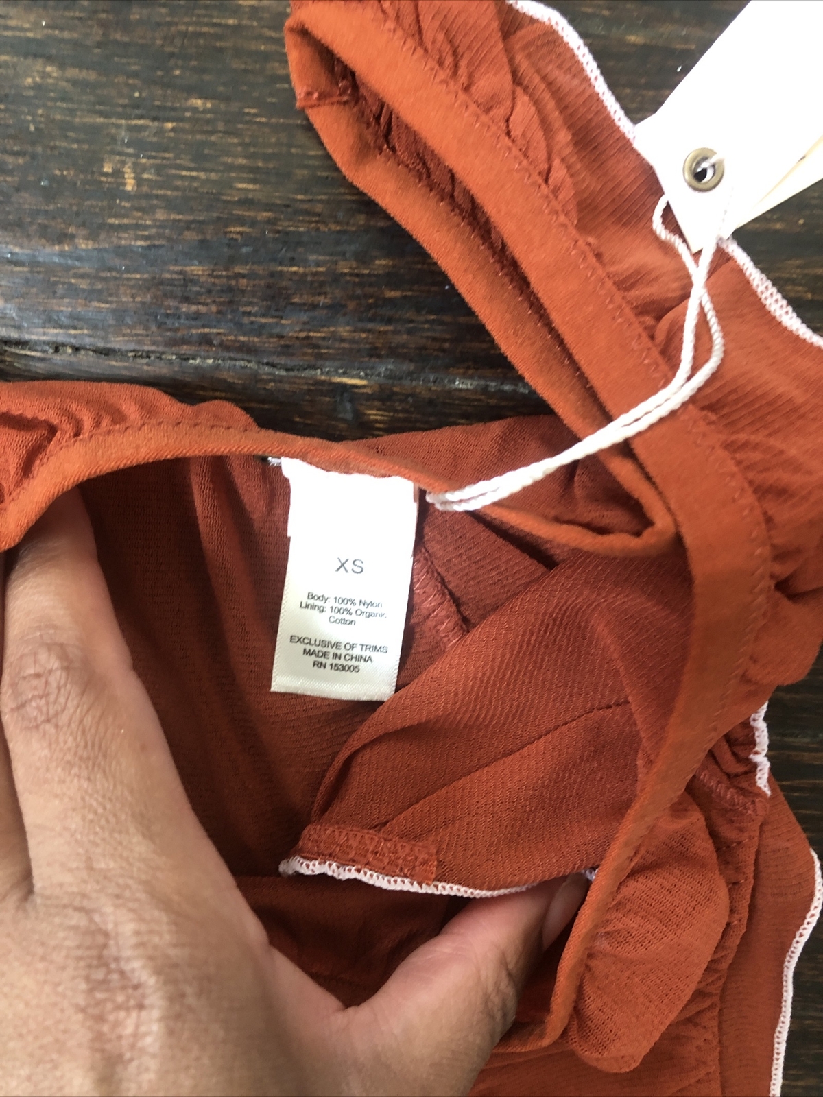 HAH by Free People Fly Girl Panty Womens Size XS Bronze Mesh Ruffled Thong NEW