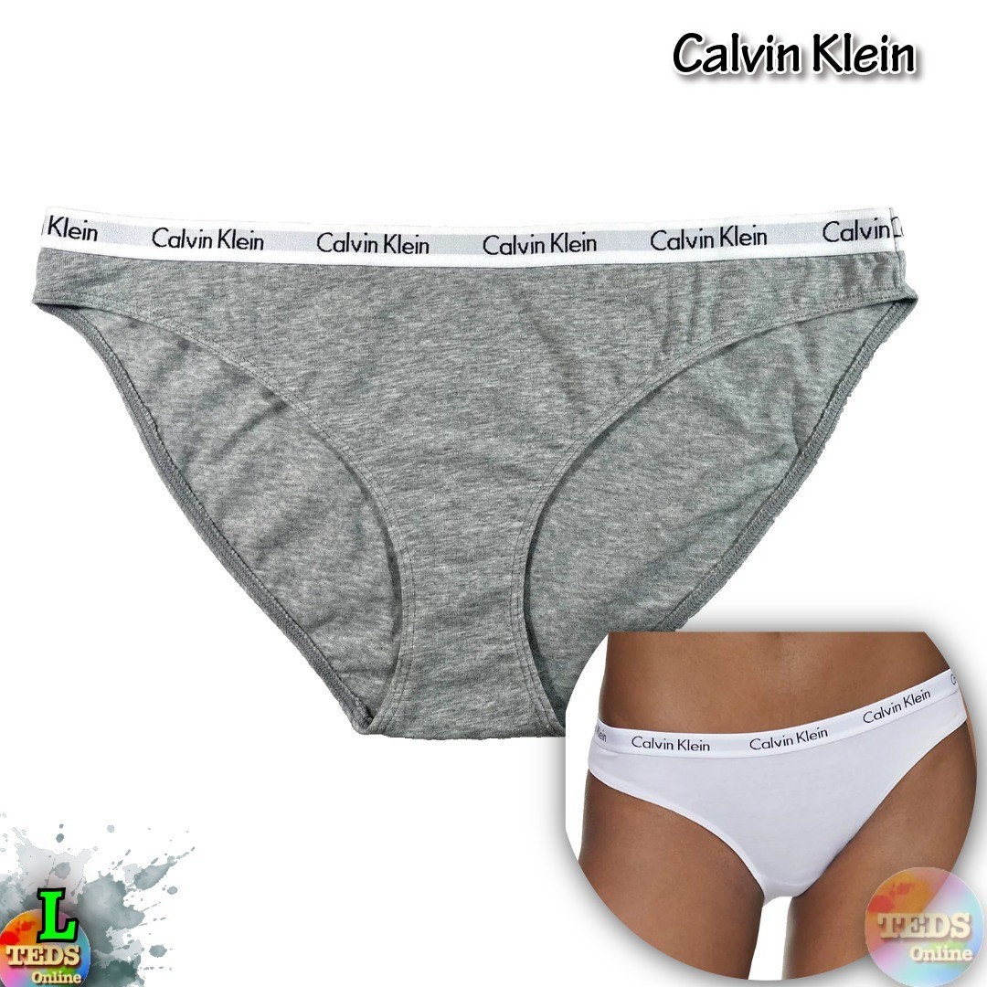 NWOT 1-Pack Calvin Klein Women’s L Carousel Cotton Bikini Underwear QD3588 Gray