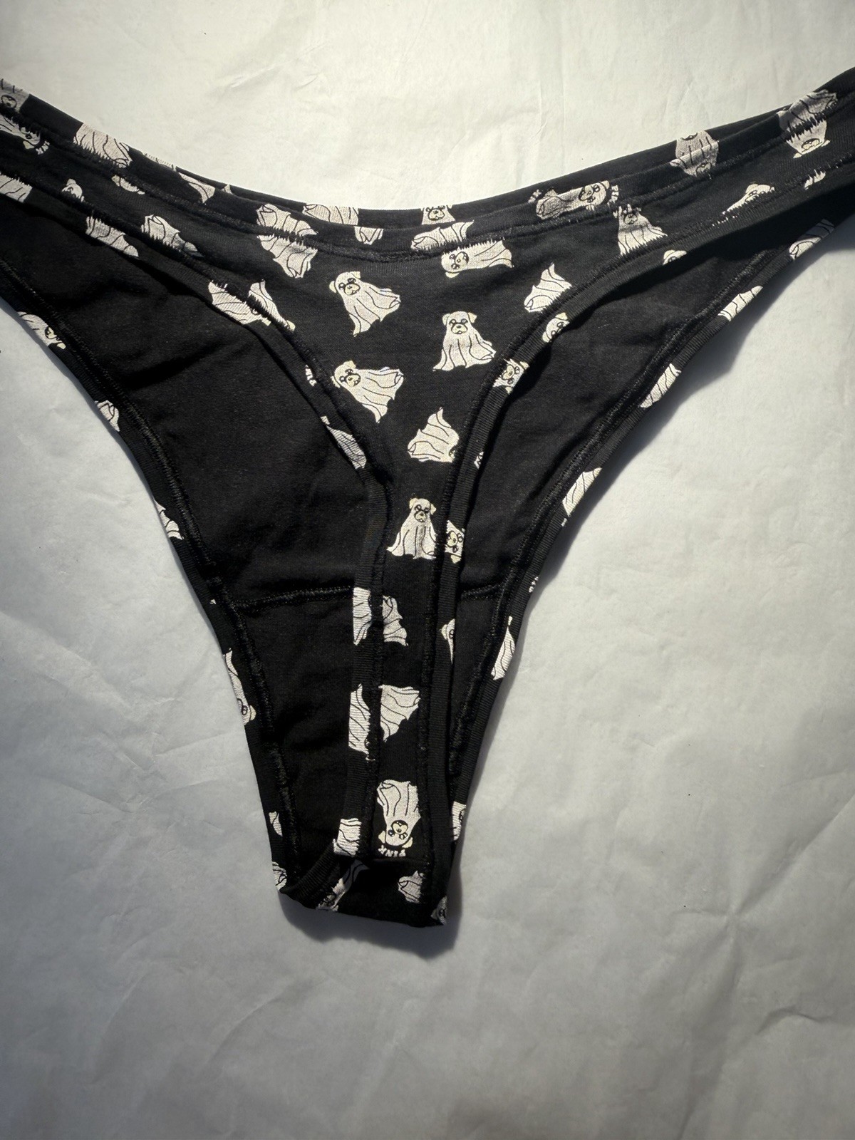 Victoria’s Secret PINK Ghost Dog Halloween Thong Large NWT HTF Rare