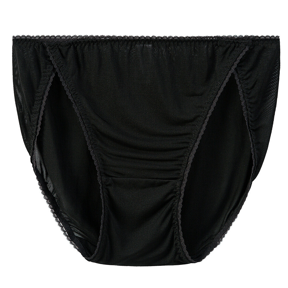 3pcs Womens Nature Silk Panties Briefs Bikinis Daily Underwear High Slit Briefs