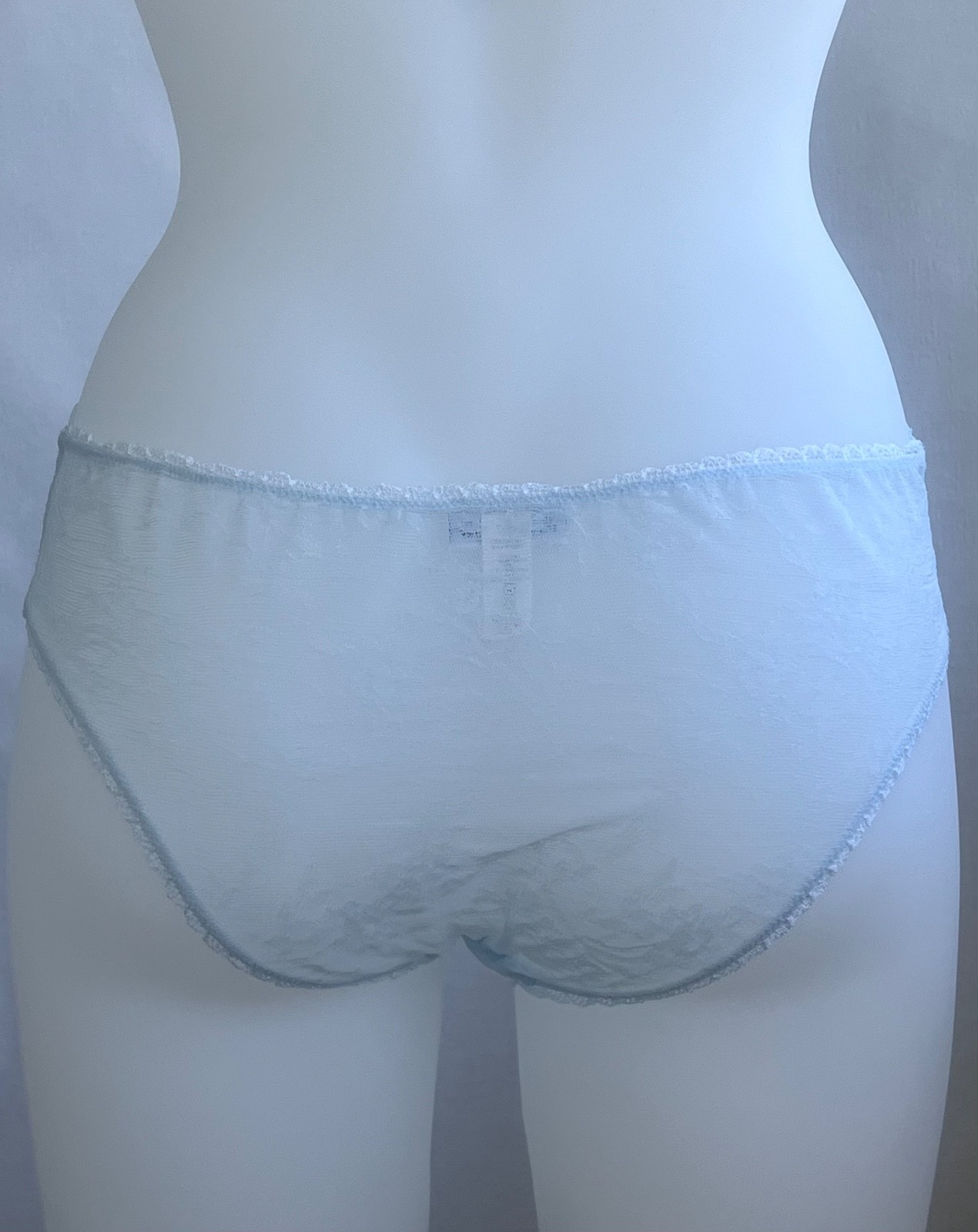 La Perla Glamour Baby Blue Sheer Lace Briefs Panties Italy Size M UK 14