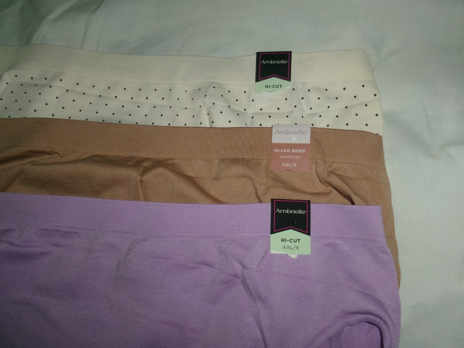 NWT~ 3 Pair Ambrielle Women’s Hi Cut Brief Panties Sz XXL 9