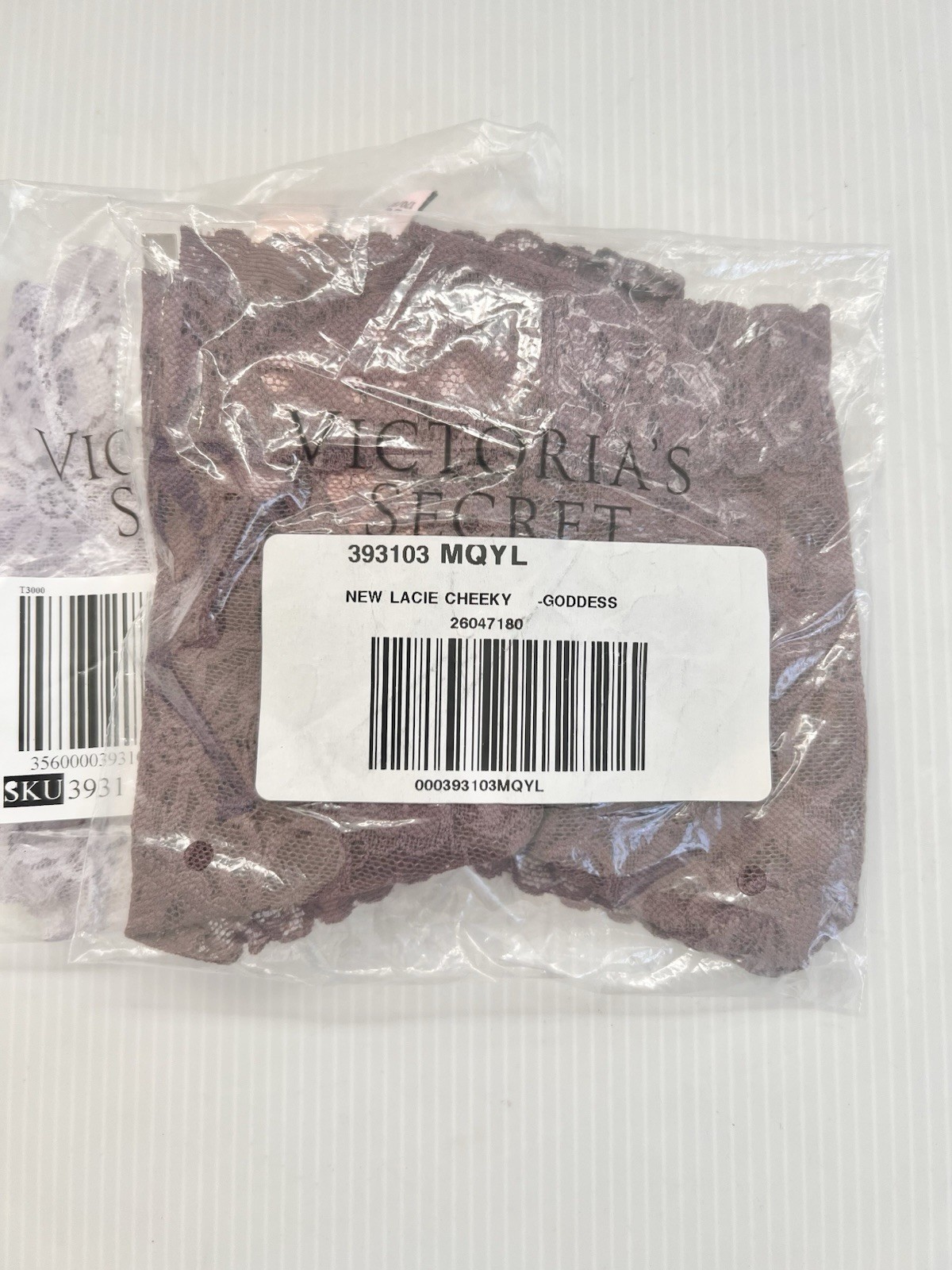 NWT Victoria’s Secret 5 Pack Lacie Cheeky Lace Panties Large Cream Black Purple