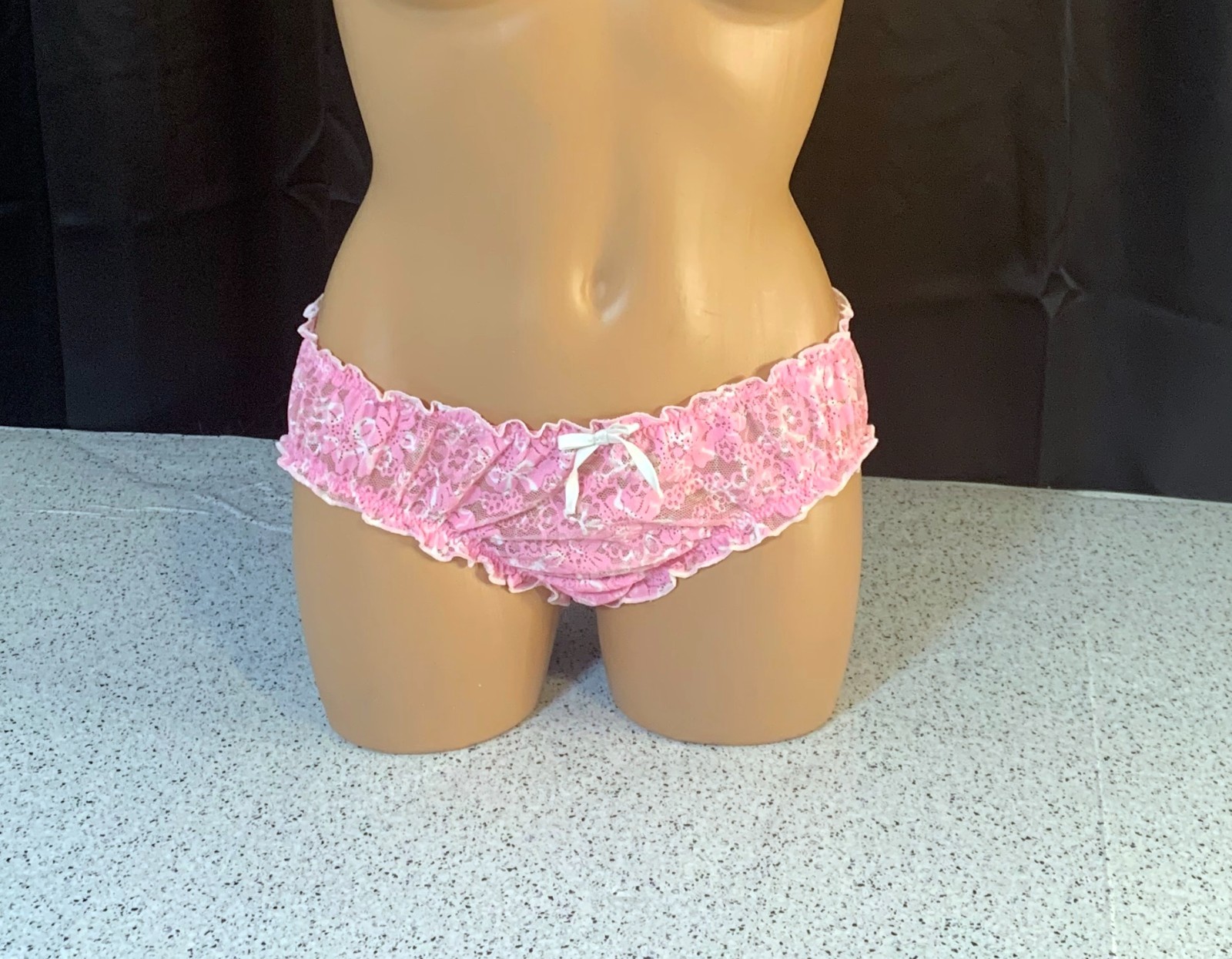 Victoria’s Secret PINK x LOVESHACKFANCY Holiday Bow Cheeky Panty Lace Ruffle S