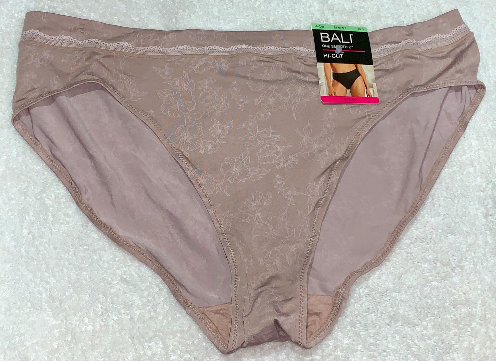 BALI One Smooth U Modern Microfiber Evening Blush Hi Cut Panty Womens XL 8 2XL 9