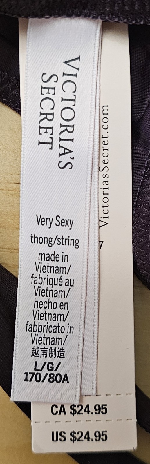 Size Large Very Sexy Thong Double Shine Strap Victoria’s Secret Purple New