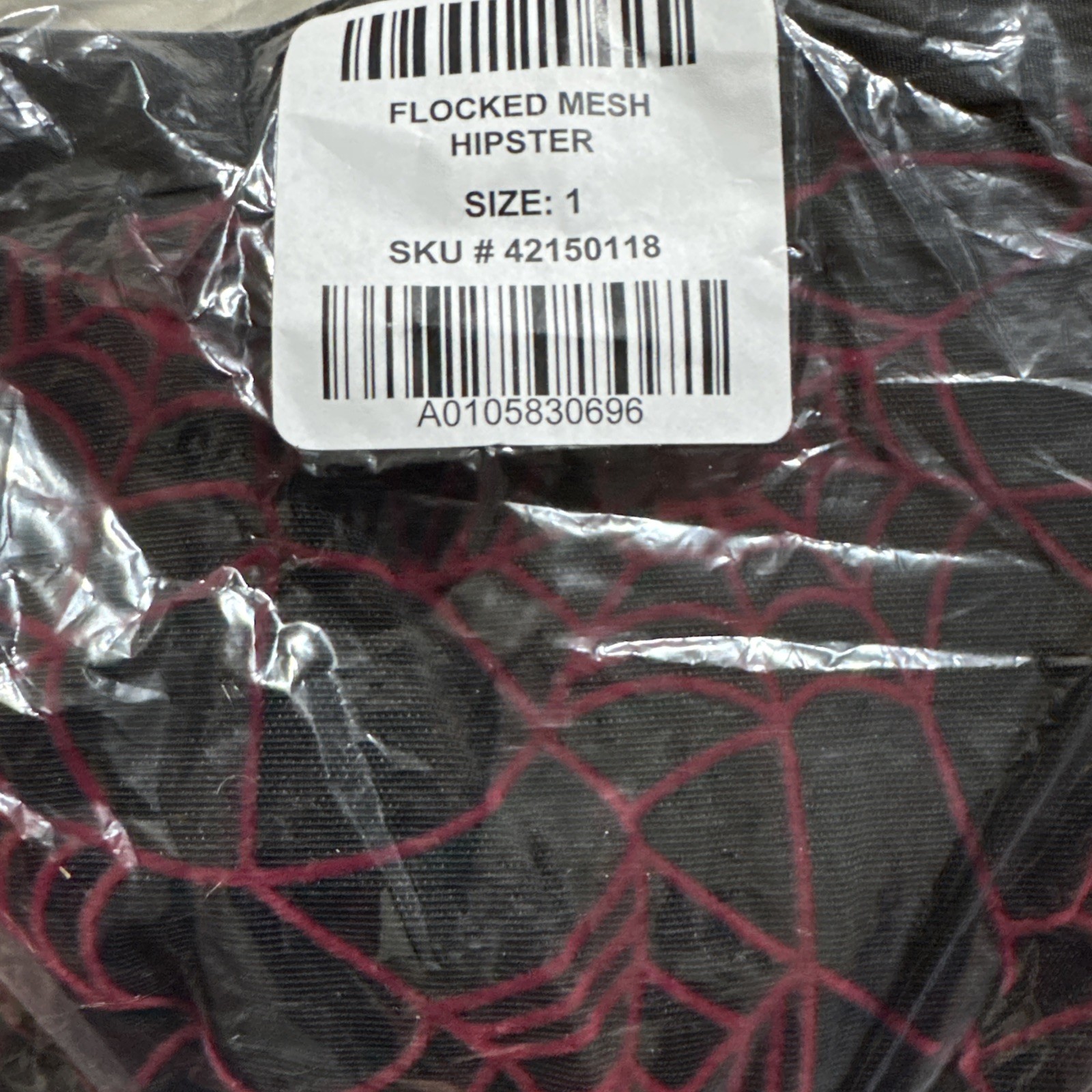 Torrid Black Flocked Mesh Red Spiderweb Hipster Panty Size 1 1X 14-16 NEW