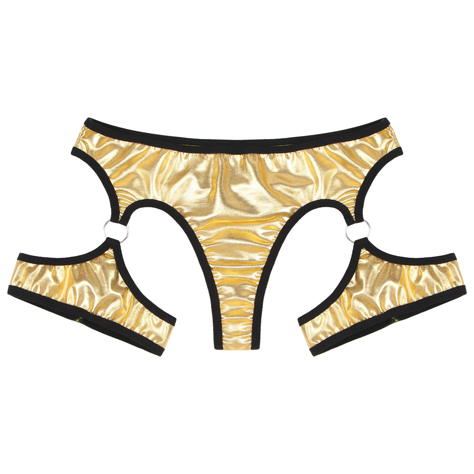 Women Cutout Booty Shorts Low Rise O Ring Hot Pants Club Raves Dance Costume