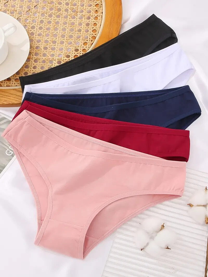 5 Pcs Heart Cutout Lace Bikini Panties – Soft, Breathable & Sexy Low Waist Under
