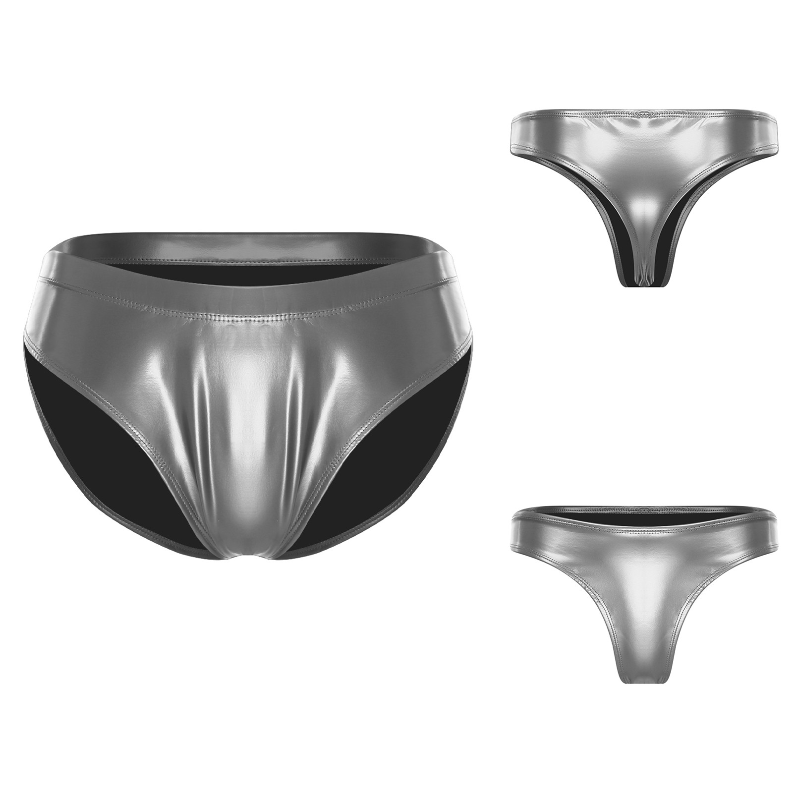 Women Thongs Low Rise Panties Vacation Briefs Pool Underwear Knickers Wet Look