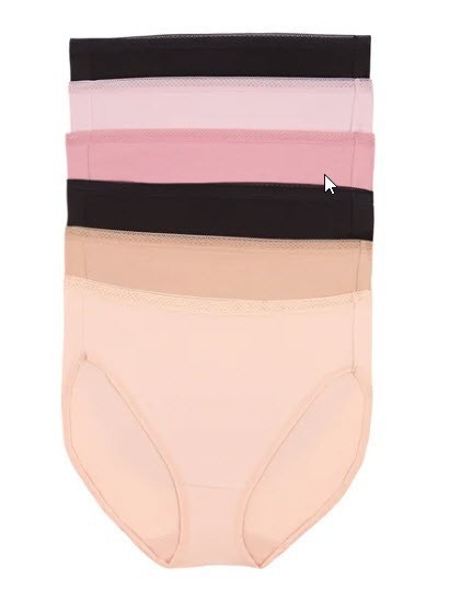 Felina 6 Pack Pima Cotton Blend Hi-cut with Lace Trim Waistband, Multi-Large