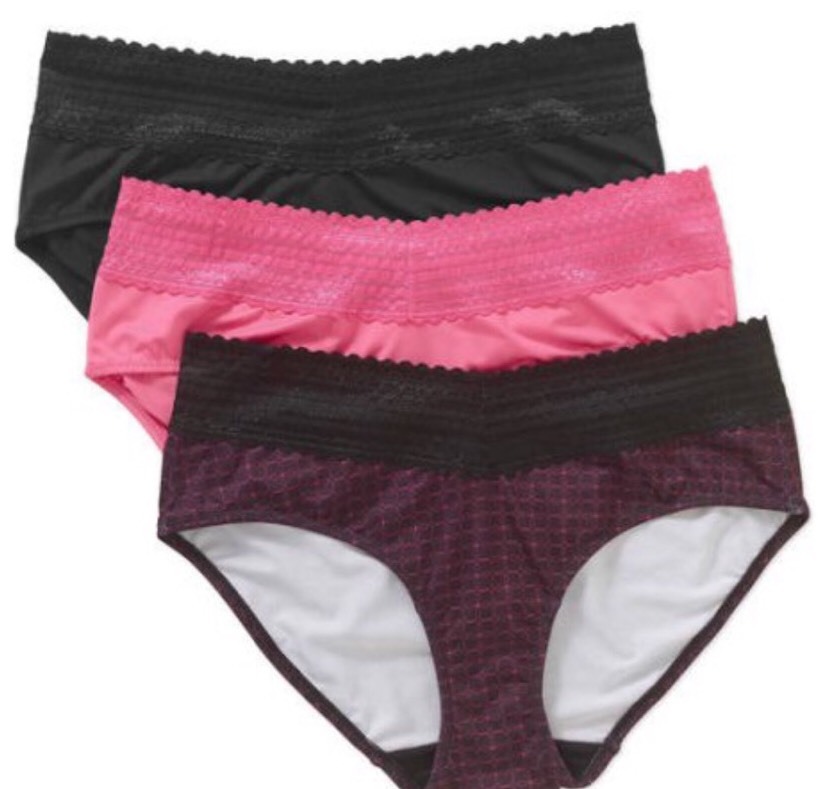 Lot Of 6, Warners No Muffin Top Hipsters With Lace, Size 7/Large, NWT