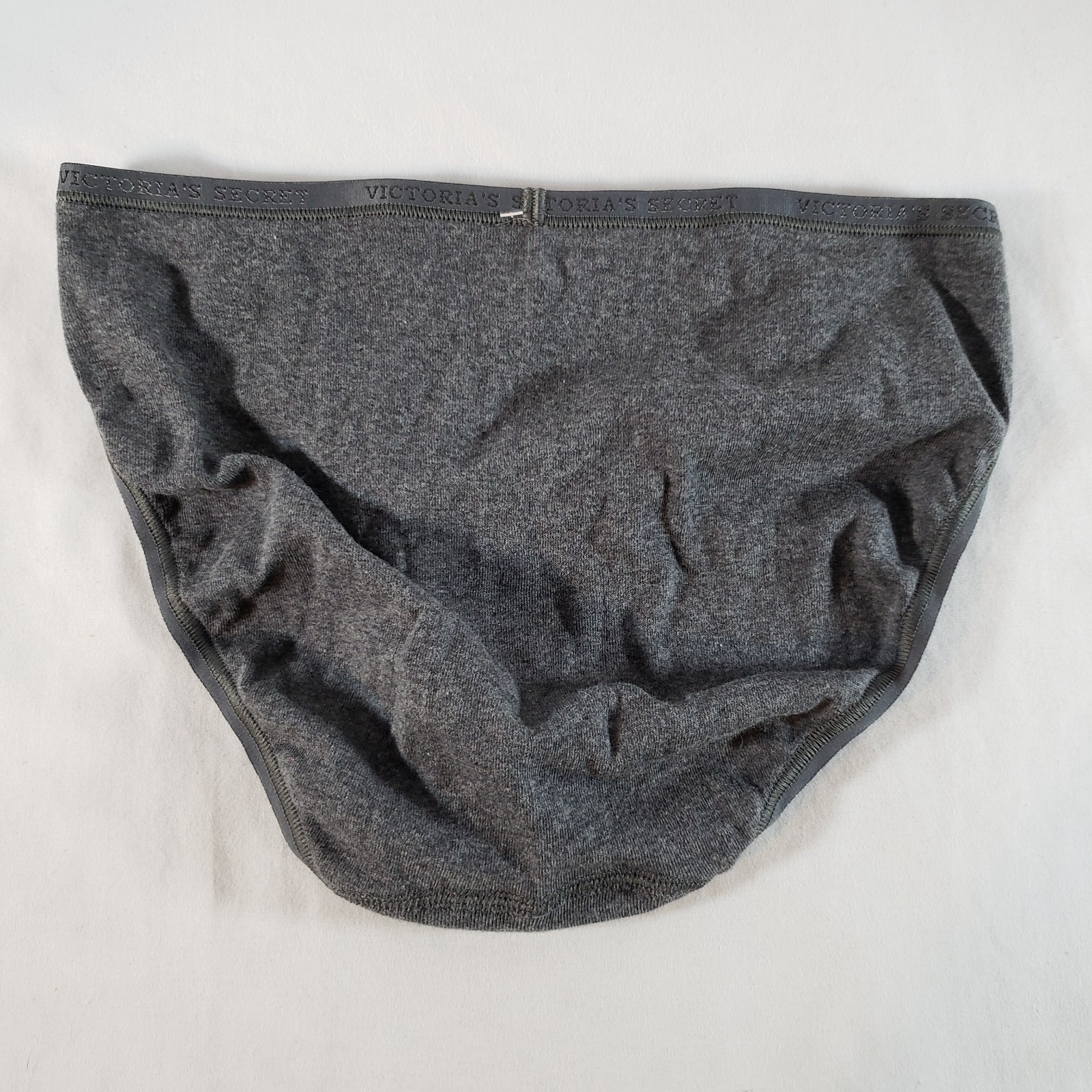 Victoria’s Secret Bikini Small Dark Heather Gray 100% Cotton VTG NWT