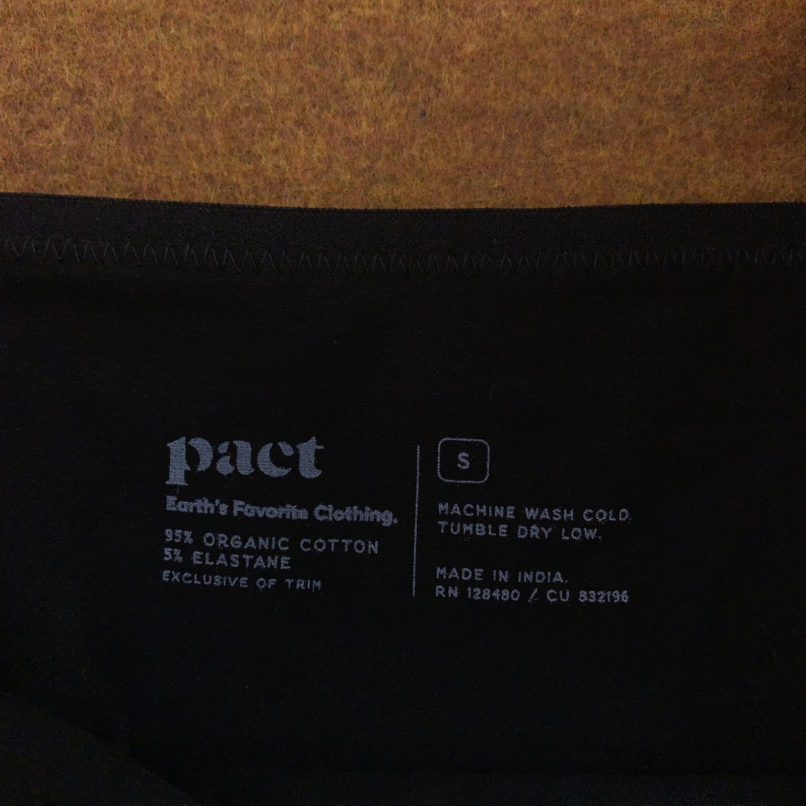 Pact Womens Small Black Organic Cotton Stretch Bikini Underwear Panty New