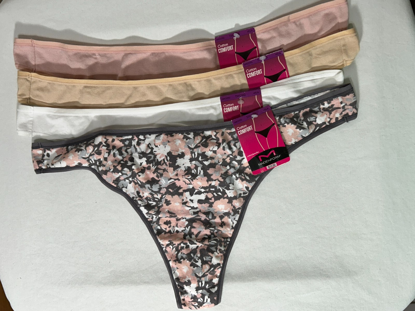 Maidenform Thong Bikini Underwear Womens S XL XXL Cotton Comfort Panties