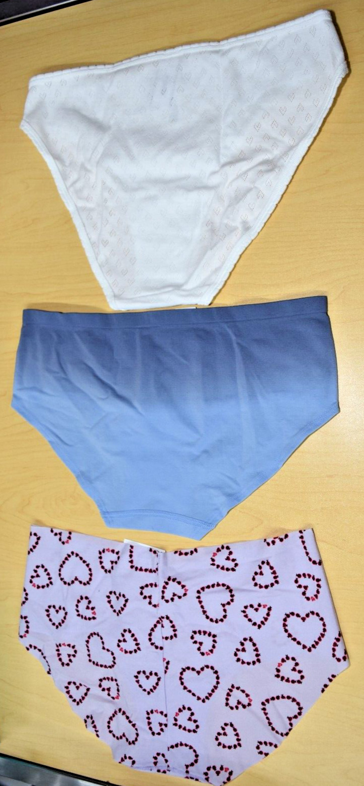 3 NWT Victorias Secret Bikini Hiphugger Heart White Multicolor Panty L Large Lot
