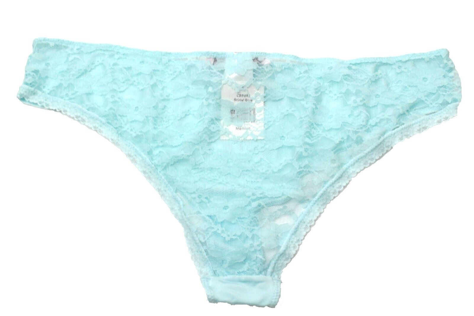 Linea Donatella Bridal Blue Rhinstone (I Do) Embroidered XL Panties Retail $30