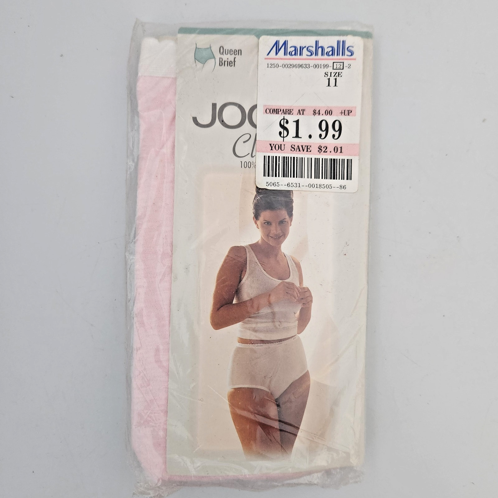 NOS Vtg Jockey Classics Queen Brief Pink Panty Womens Size 11 Full Coverage 1997