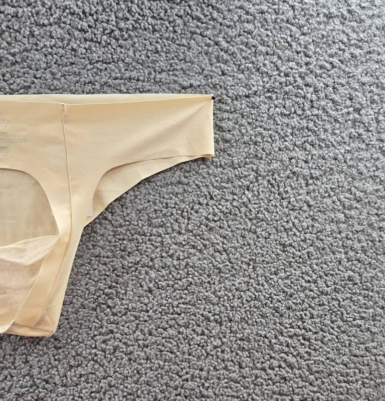 AQUA Intimates Microfiber Thong Women’s L Nude Seamless Elastic Waist Pull On