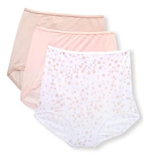 womens Underwear Briefs Pack, 3-pack, 10 Blushing Pink/Sandshell/White Floral