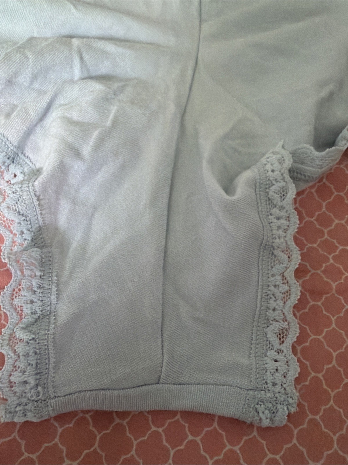 Nwt Victoria’s Secret Cotton Lace-Trim Cheeky Panty Powder Blue Sz Xlarge