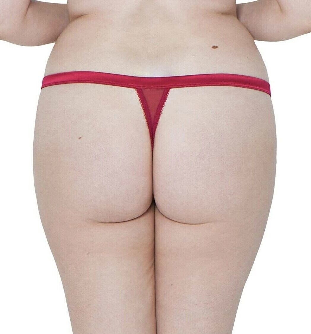 Curvy Kate Surrender Thong Scantilly Size M 12 Deep Red Mesh Knickers ST2402 New