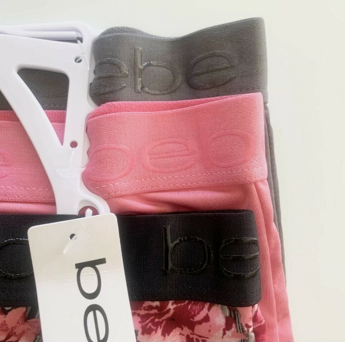 Bebe New 3pk Plus 1X Tag Free Hipster Panty Stretch Elastic Waistband NWT