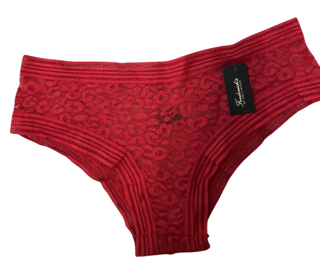 Frederick’s of Hollywood Demi Panties Lace Cranberry Medium