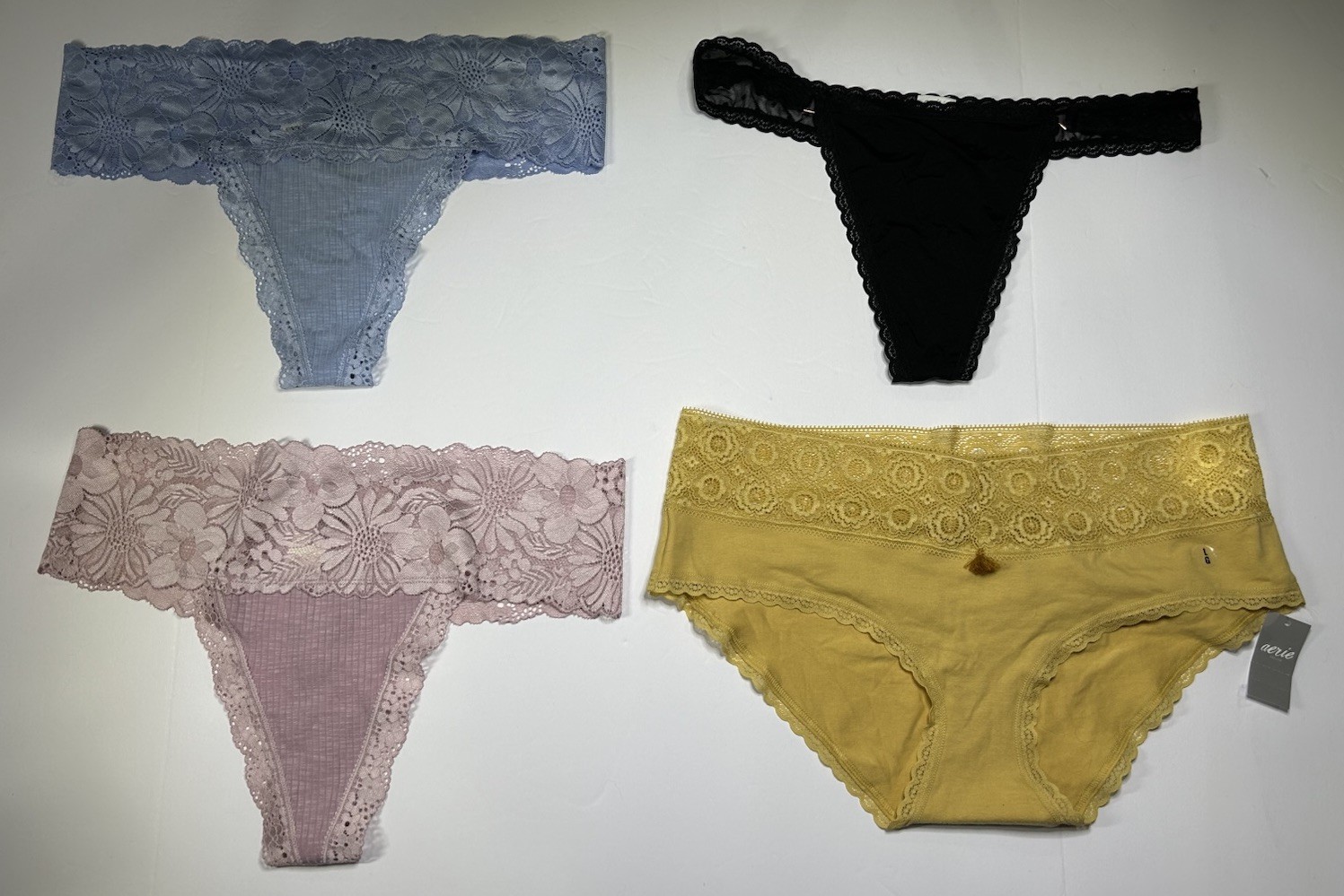 Aeries Womens Panties Underwear Lot Of 4 NWT Thong Size XL
