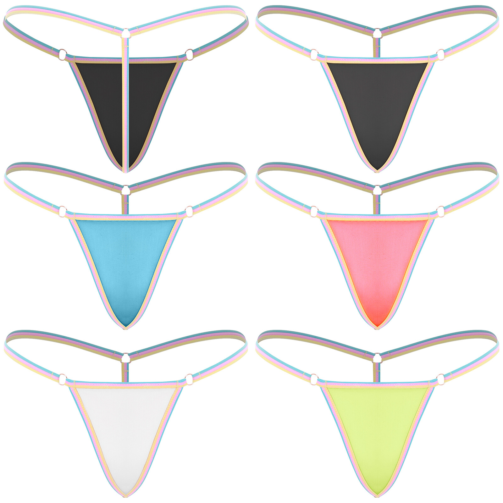 Thongs For Women T-Back Mesh Sheer Low Rise Cheeky Panties Stretchy Briefs