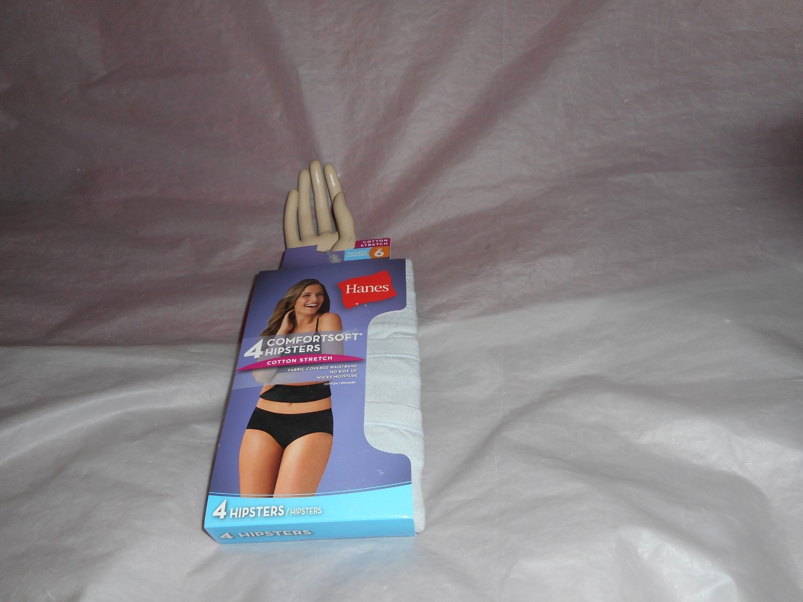 Hanes Women’s 4 Pack Comfort Bluesh/Gray Hipster Women Panty Size MEDIUM