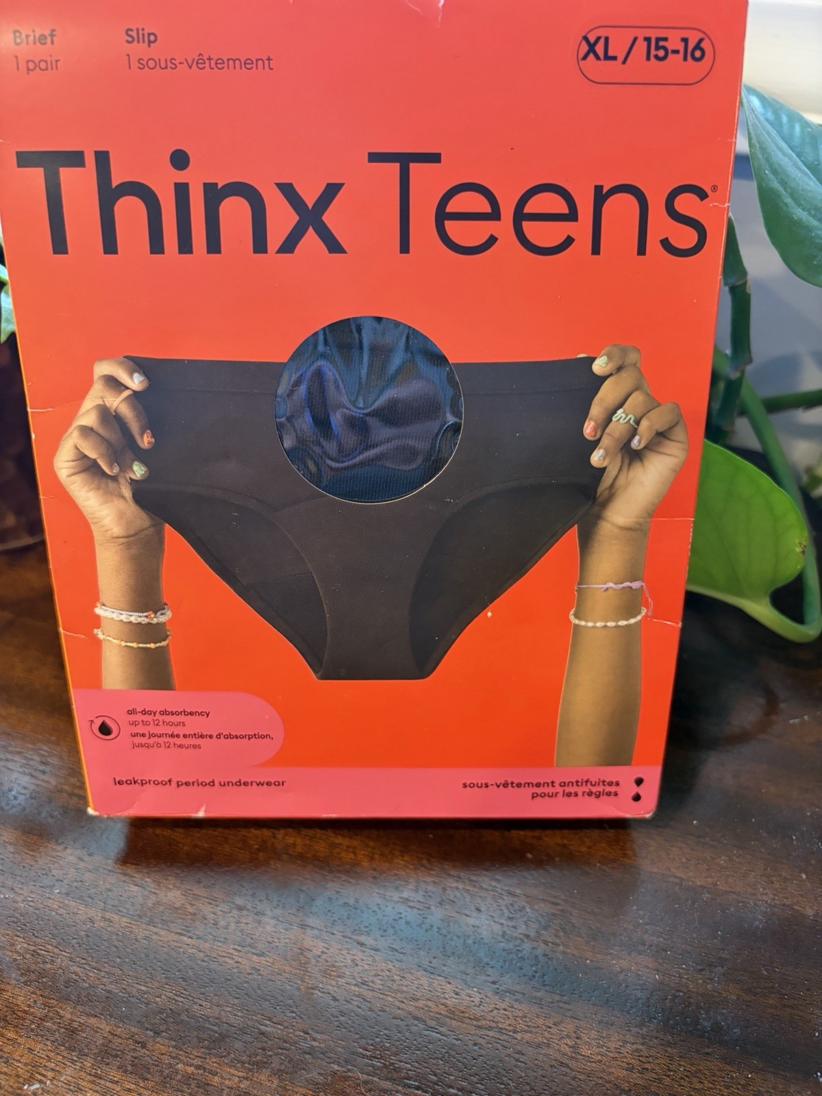 Thinx Teens Black Bikini Leakproof Period Underwear Size XL 15/16