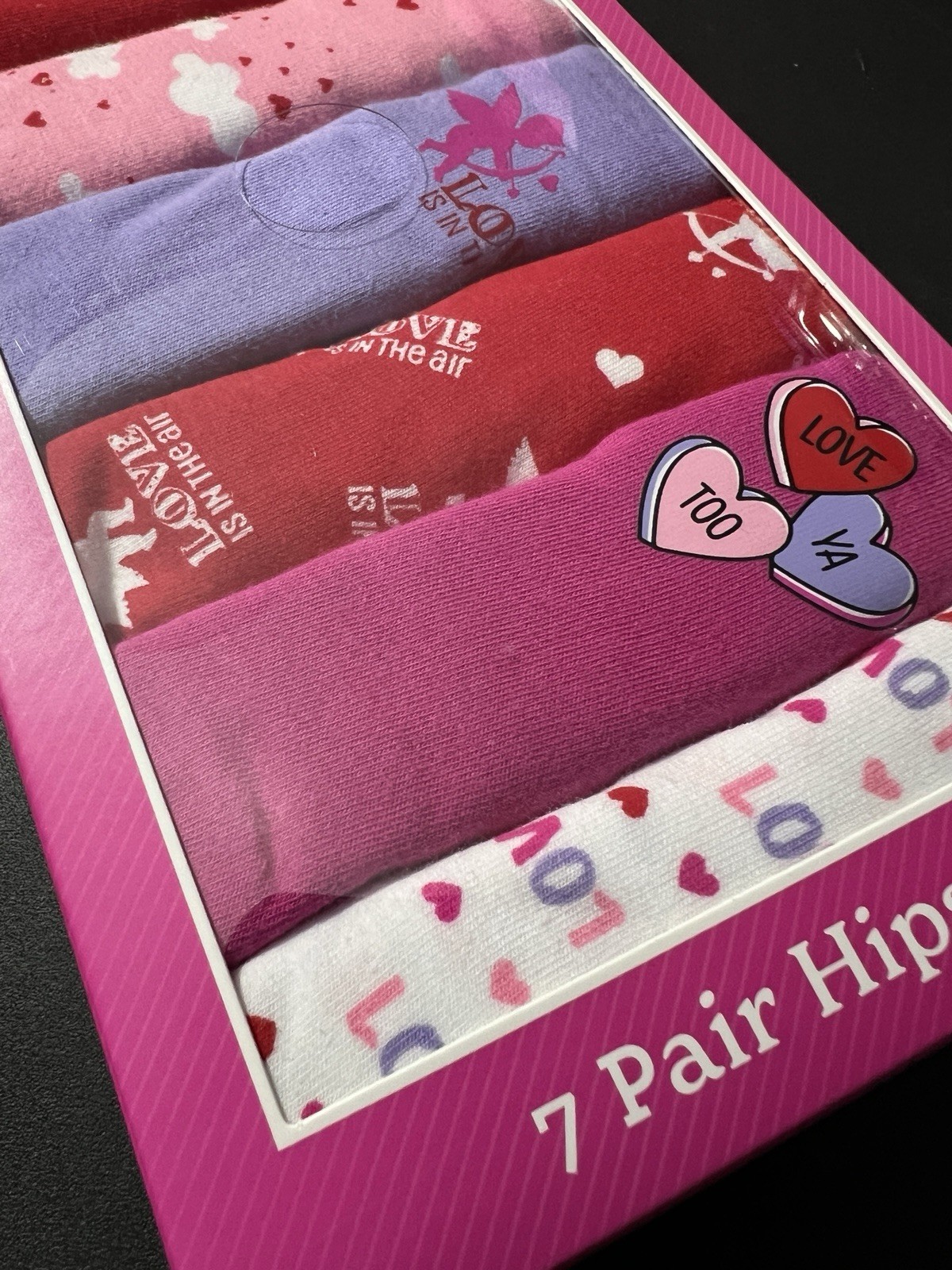 7-Pair WAY TO CELEBRATE Women’s XL Hipster Valentines Day Jersey Underwear