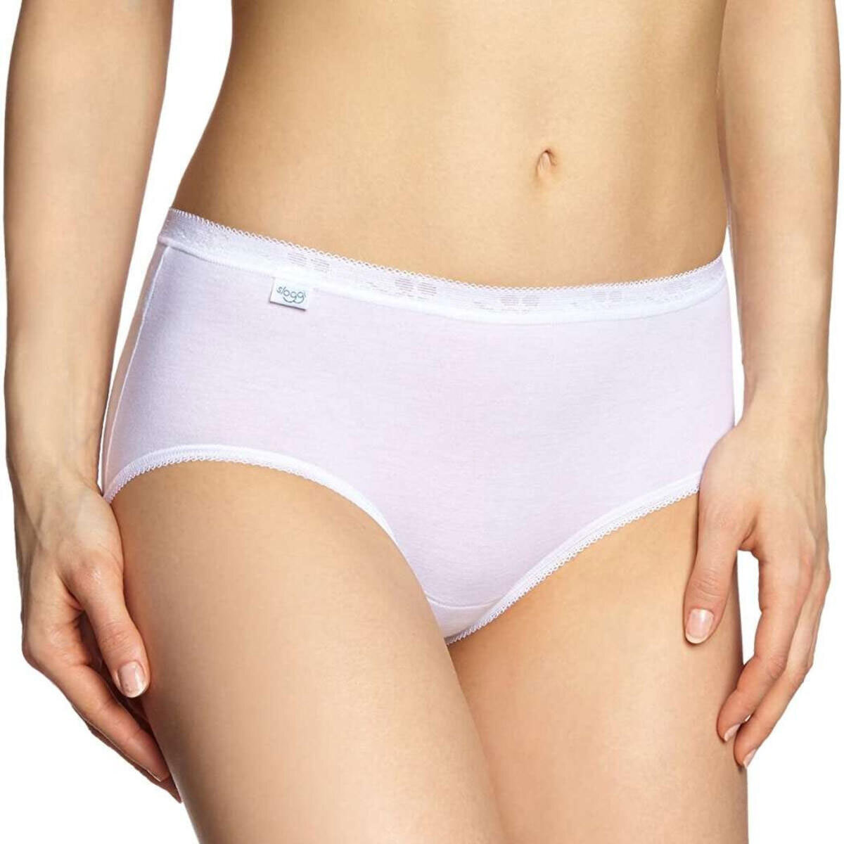 2 Women’s Sloggi Basic Midi Classic Cotton Stretch Briefs Art Basic Midi