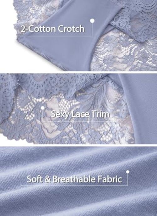 High Rise Cheeky Panties Womens Lace Briefs Ladies Cotton Sexy Underwear 6