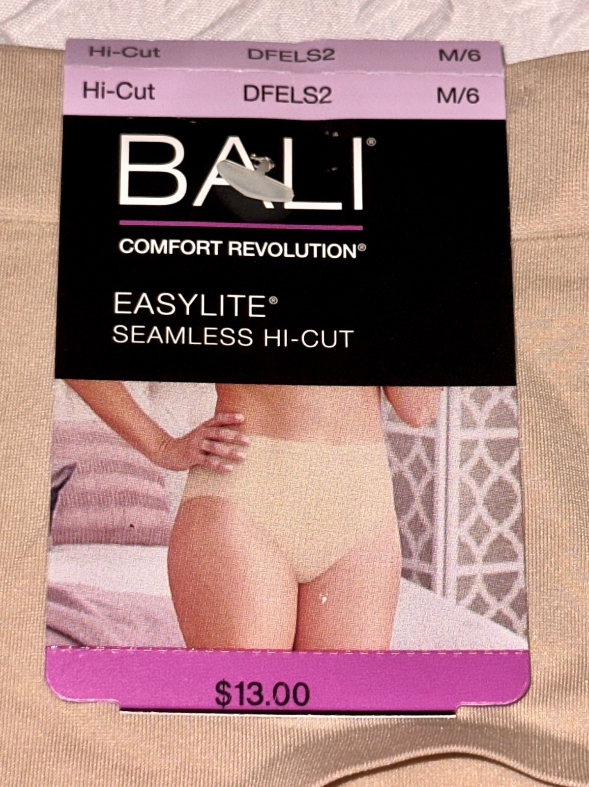 BALI Comfort Revolution Easylite Seamless Taupe Nude Hi Cut Panty Womens M 6 L 7
