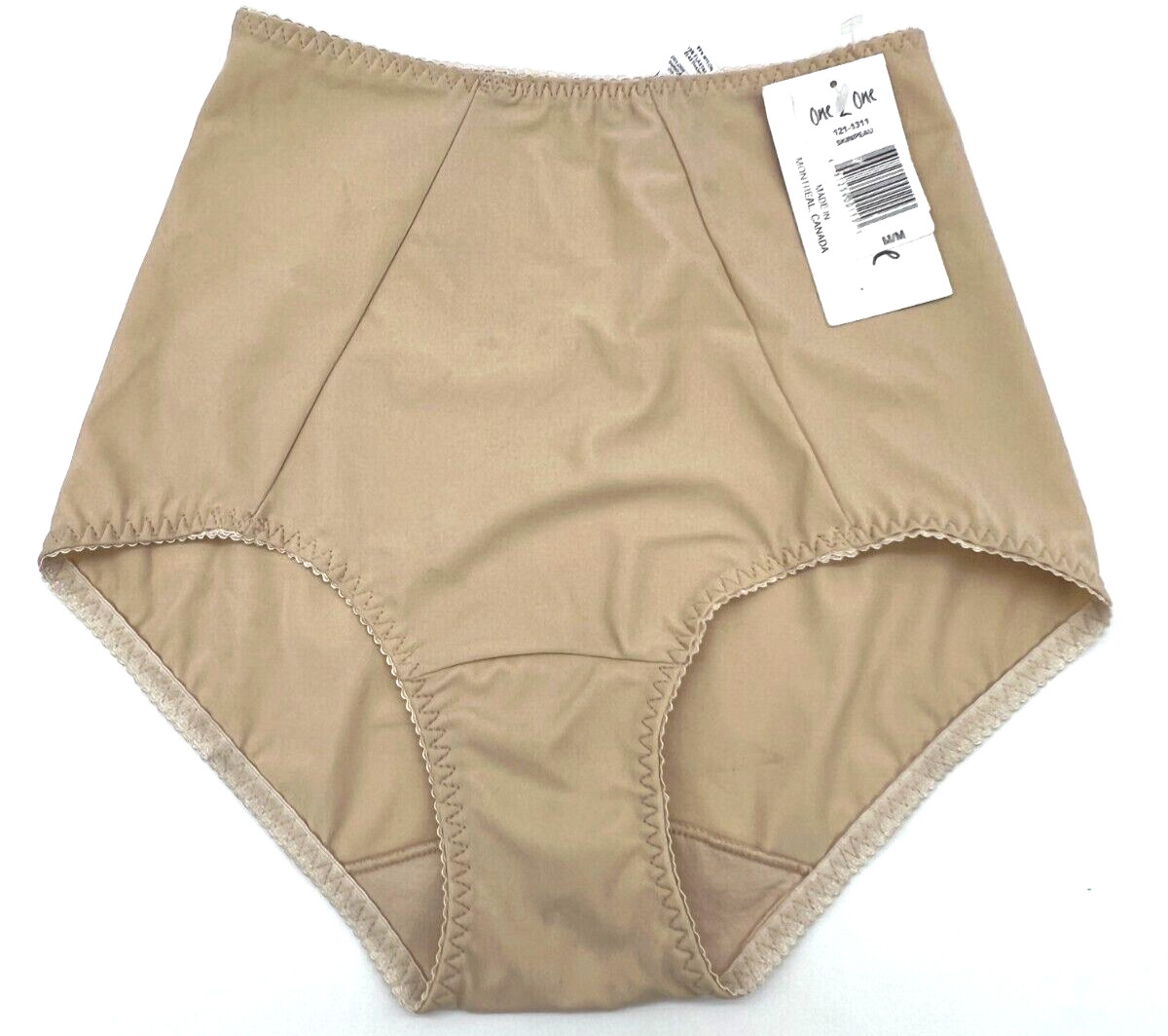 One 2 One Women’s Shape Mid Rise Edge Briefs, Beige, size M