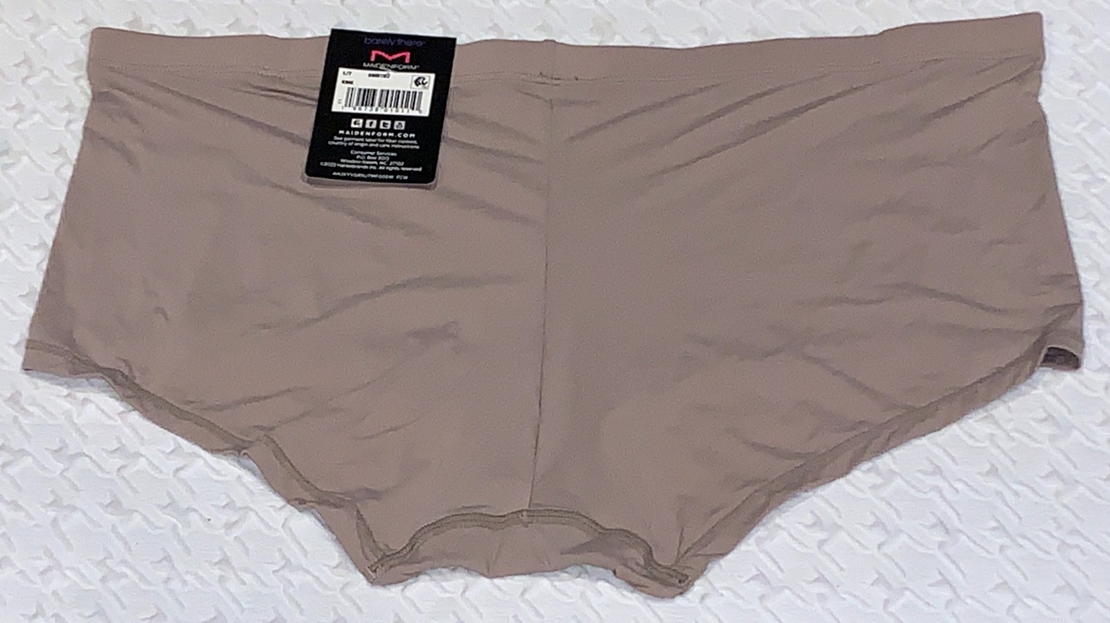 MAIDENFORM Barely There Iced Mocha Invisible Boyshort Panty Womens Sz M 6 L 7