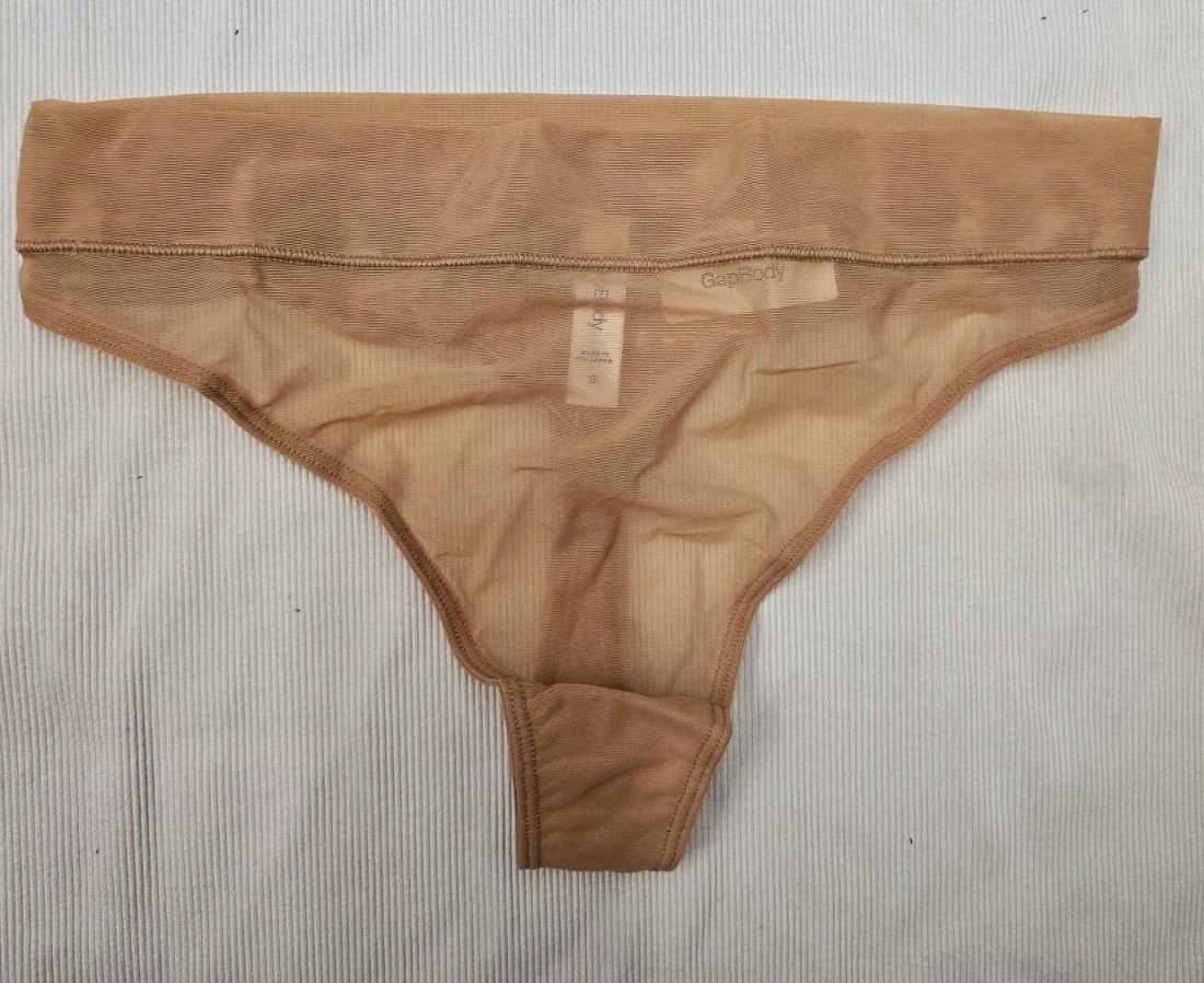 GAP Body Women’s Sheer Mesh High Rise Thong- (Cafe,Small) NEW!