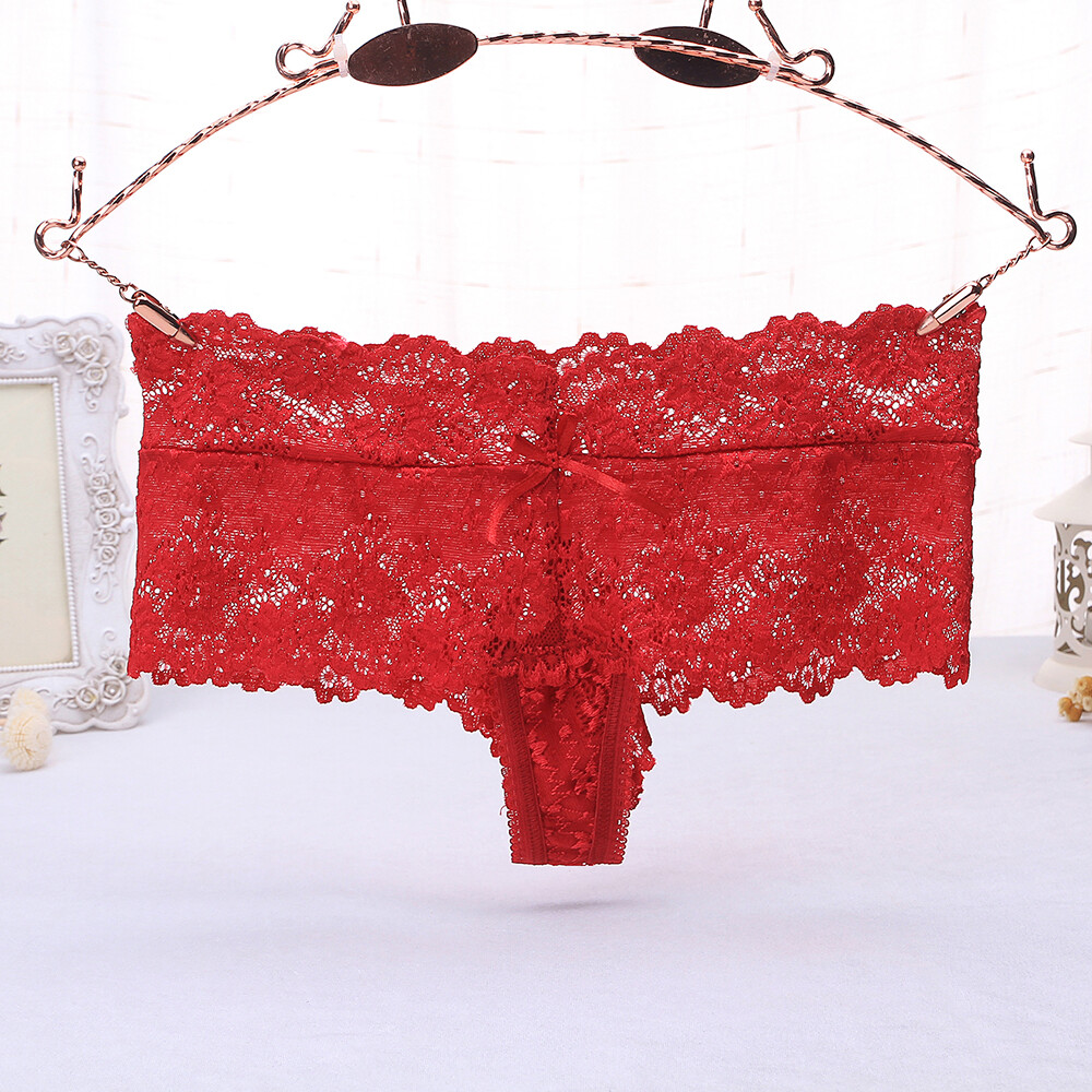 Womens Girl Sexy Flower Lace Underwear Underpants Knickers T-back Lace Intimates