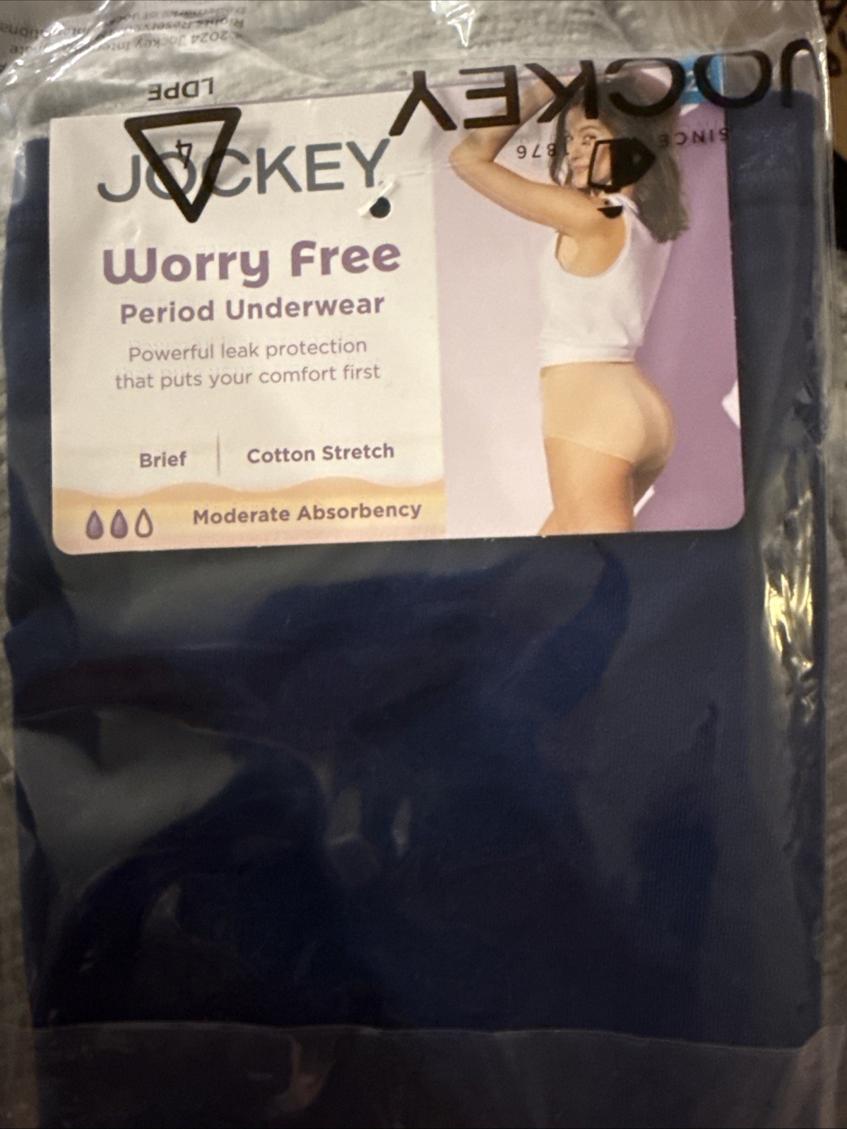 Women’s Jockey Period/bladder Control Underware Black Size XXL