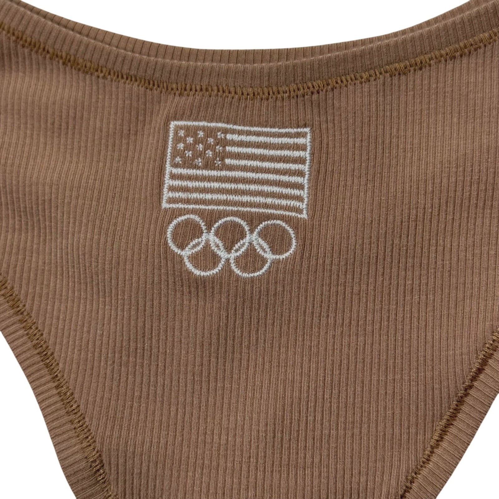 SKIMS Soft Lounge Rib Dipped Thong Team USA Sienna Large