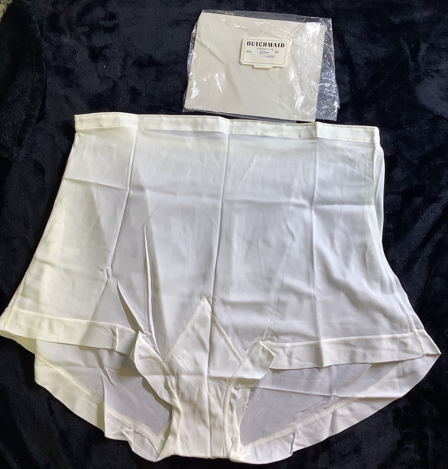 Lot Of 2 Vintage Dutchmaid Acetate Full Brief Panty NOS Size 40 White USA