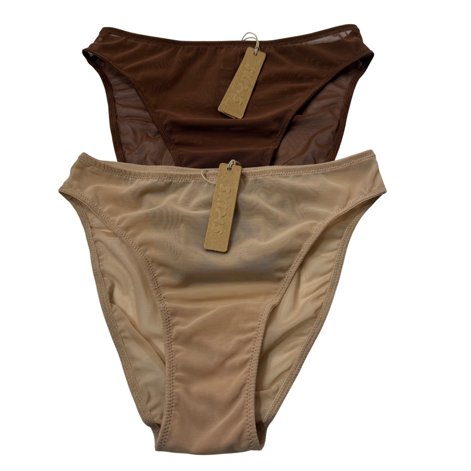 SKIMS Mesh High Cut Brief Lot of 2 Clay Jasper XXS