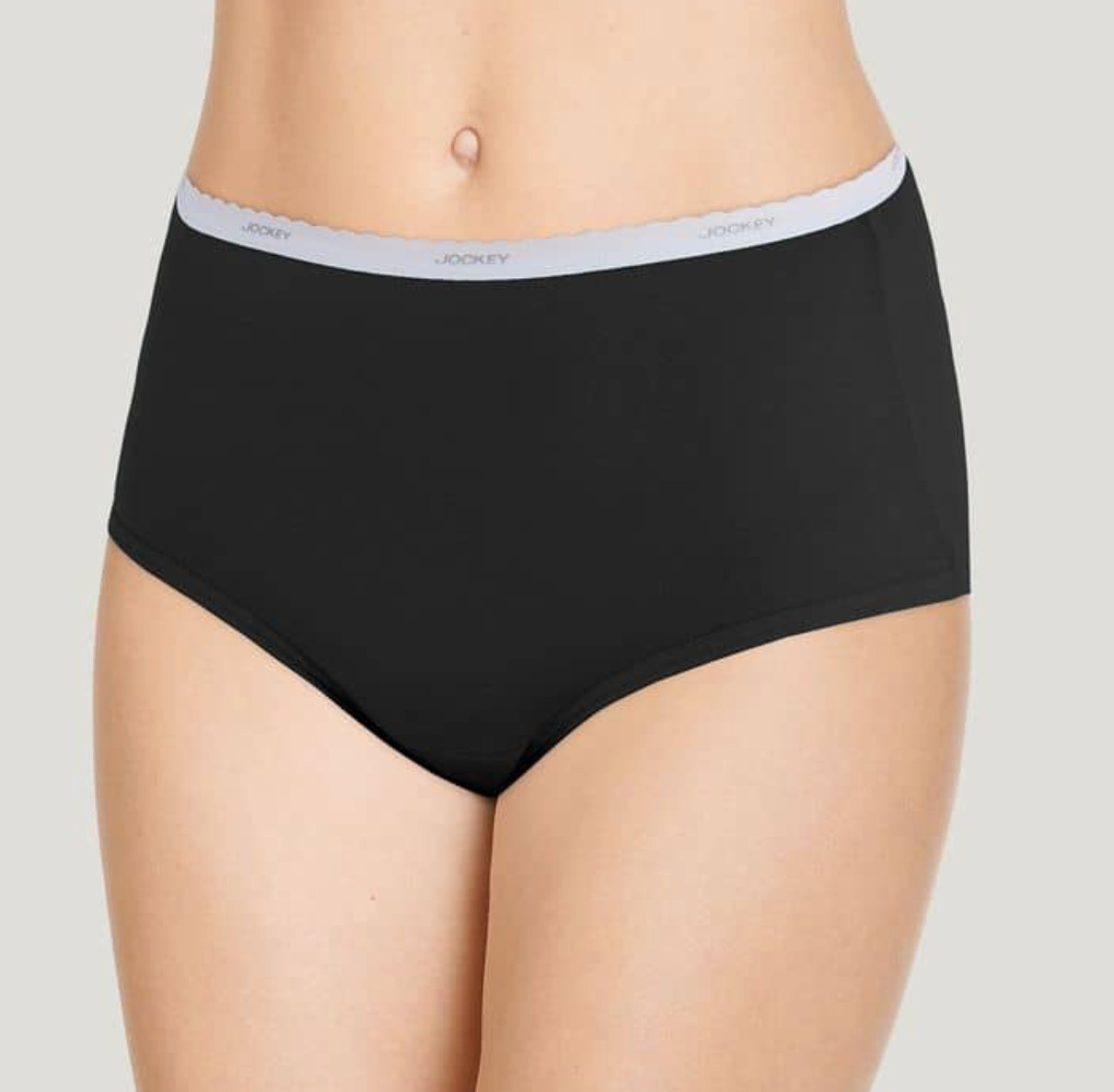 Women’s Jockey 6-Pack Brief Classic Comfort (Gray Stripe/Black) Cotton Underwear